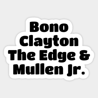 U2 Band Member Sticker